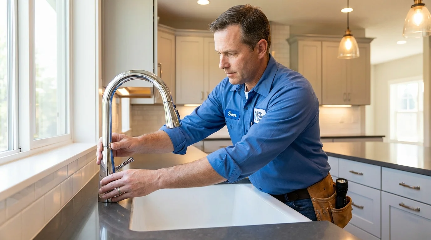 Kitchen faucet installation by Johns Plumbing LLC in Pine City